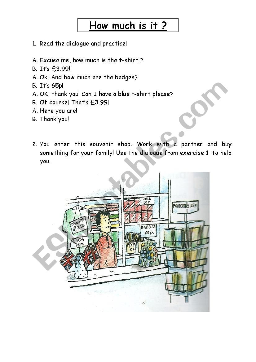 How much is it? worksheet