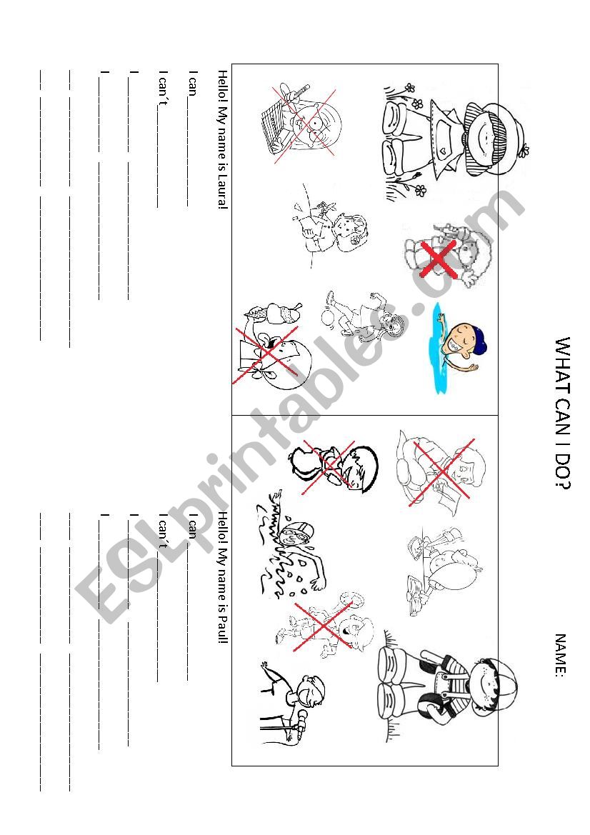 I can, I cant! worksheet