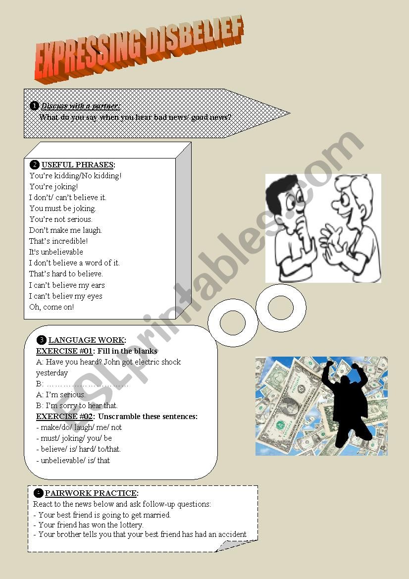 EXPRESSING DISBELIEF worksheet