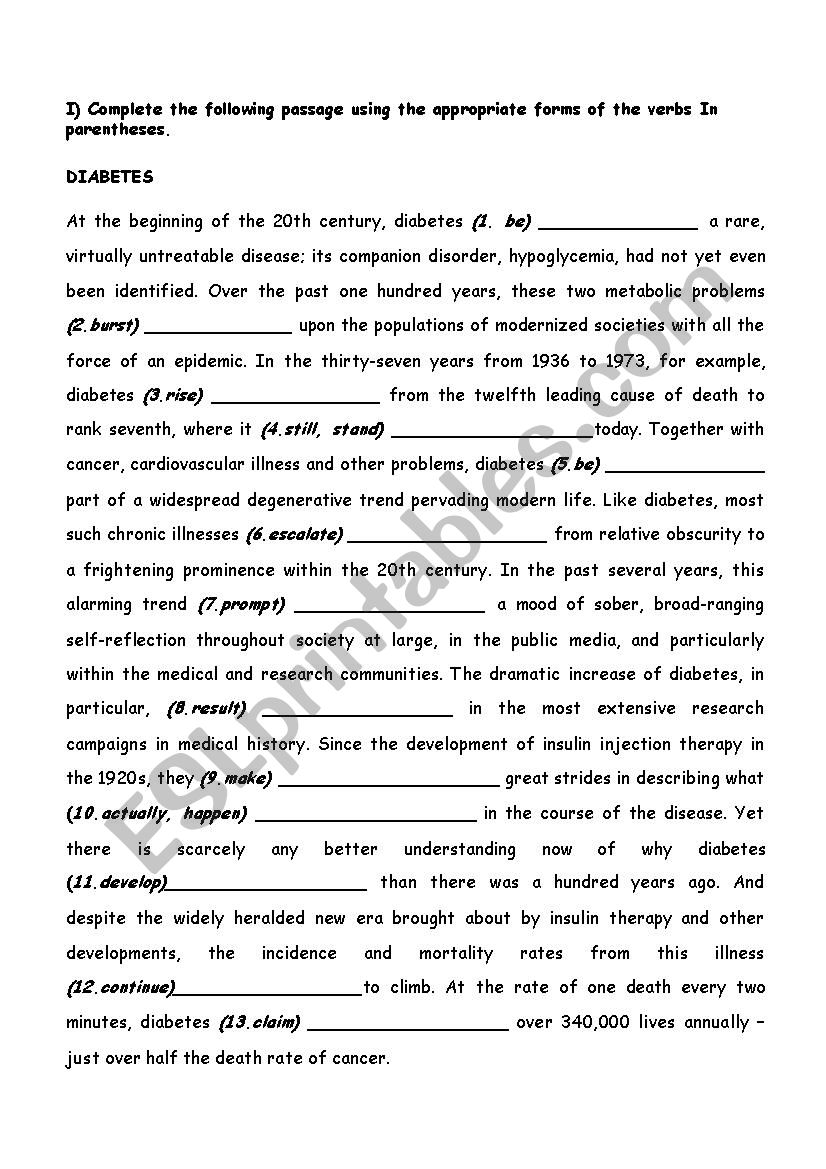 Tenses (Mix) worksheet