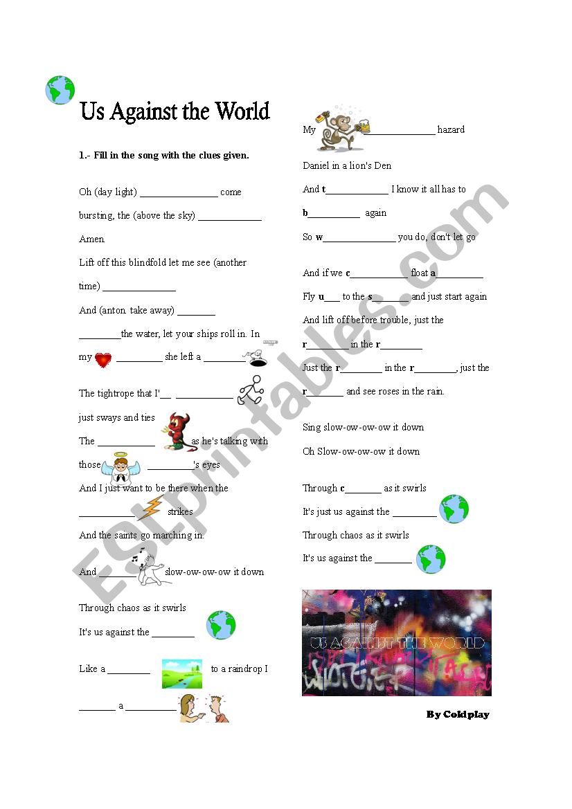 Us Against the World  worksheet