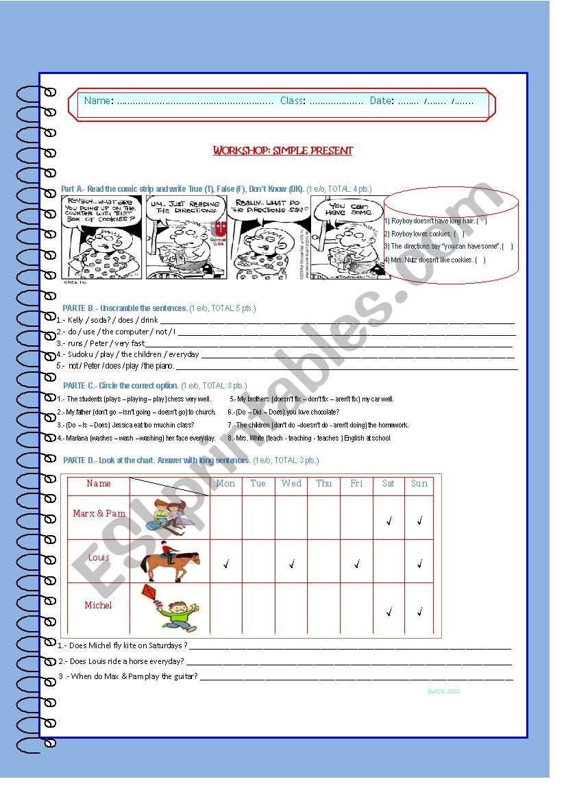 Workshop: Simple Present worksheet