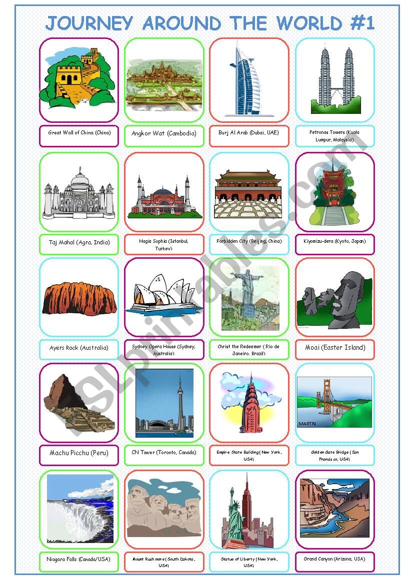 journey around the world worksheet