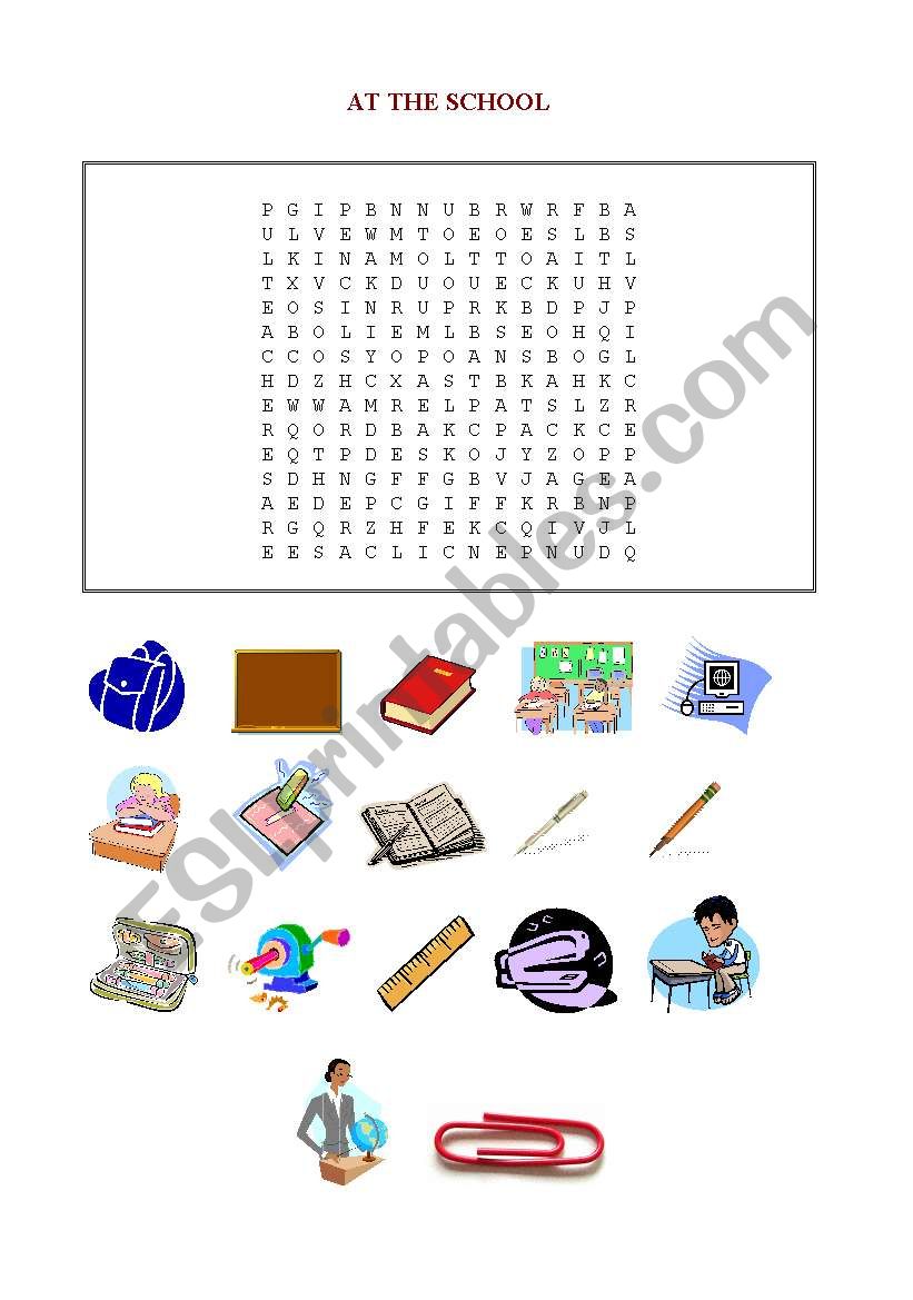 At the school worksheet