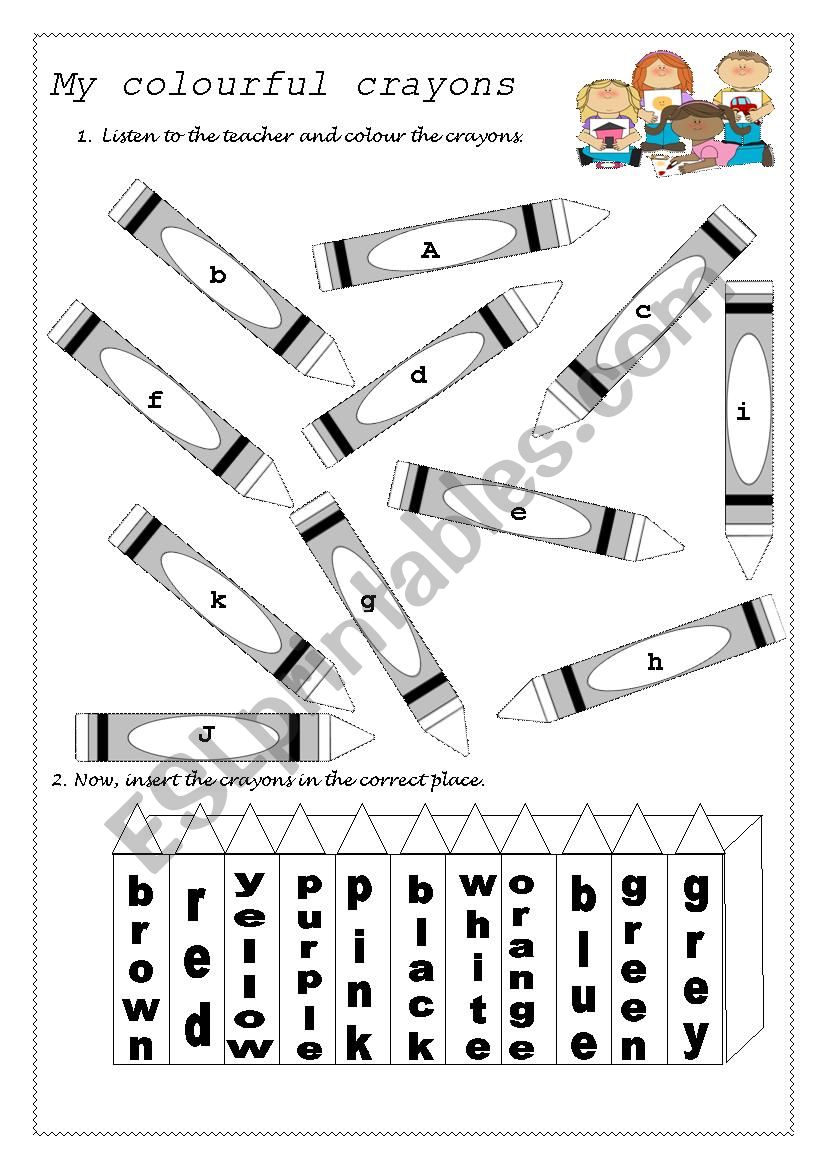 My colourful crayons worksheet