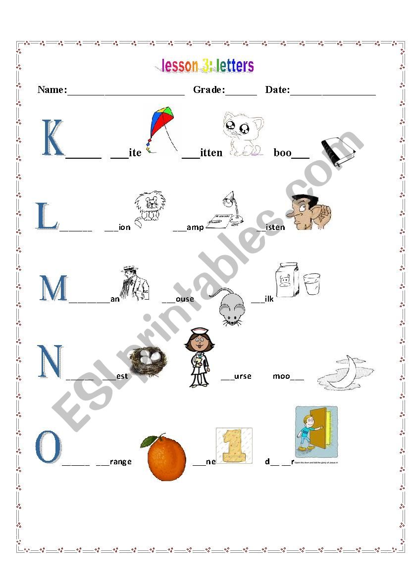 klmno worksheet