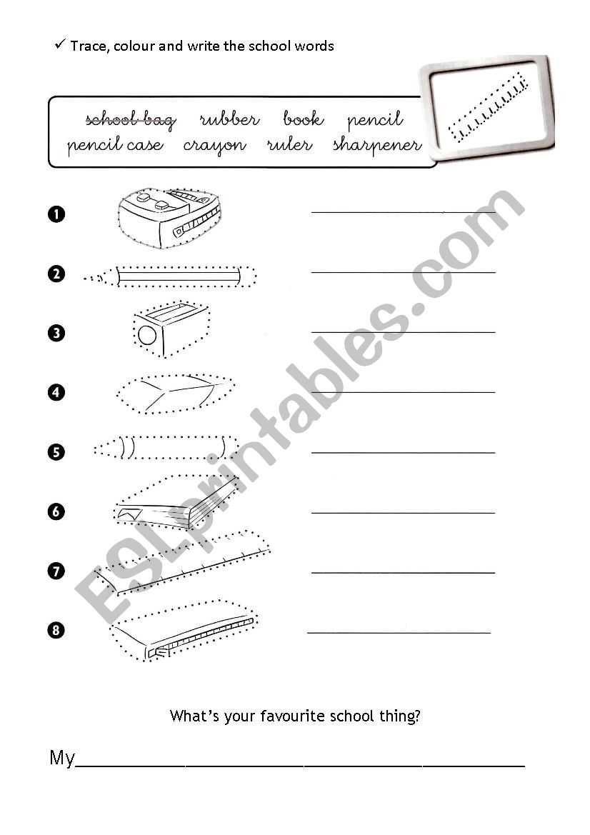 School things worksheet