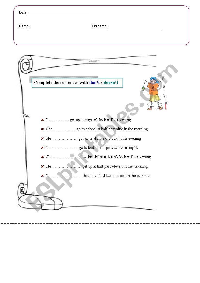 present simple worksheet