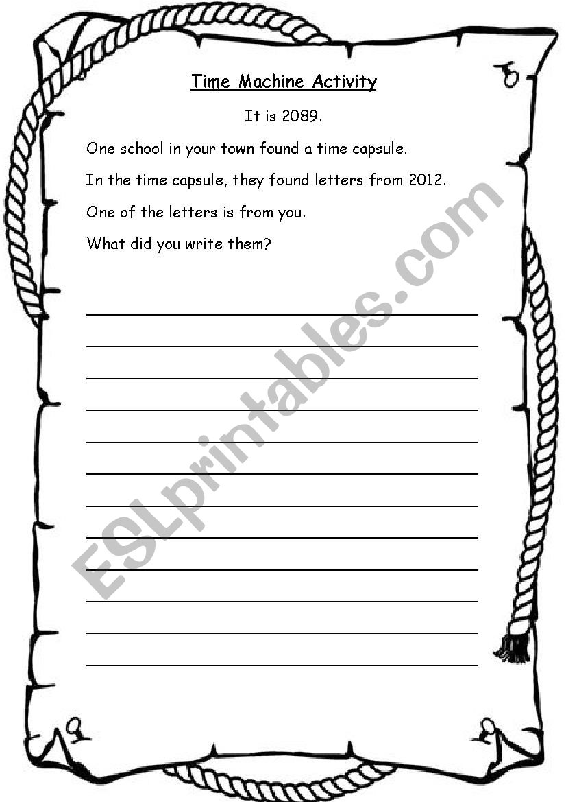 Time Machine Activity worksheet