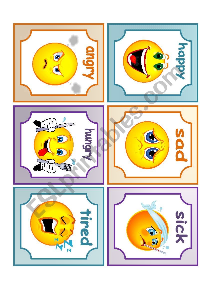 feelings flashcards worksheet