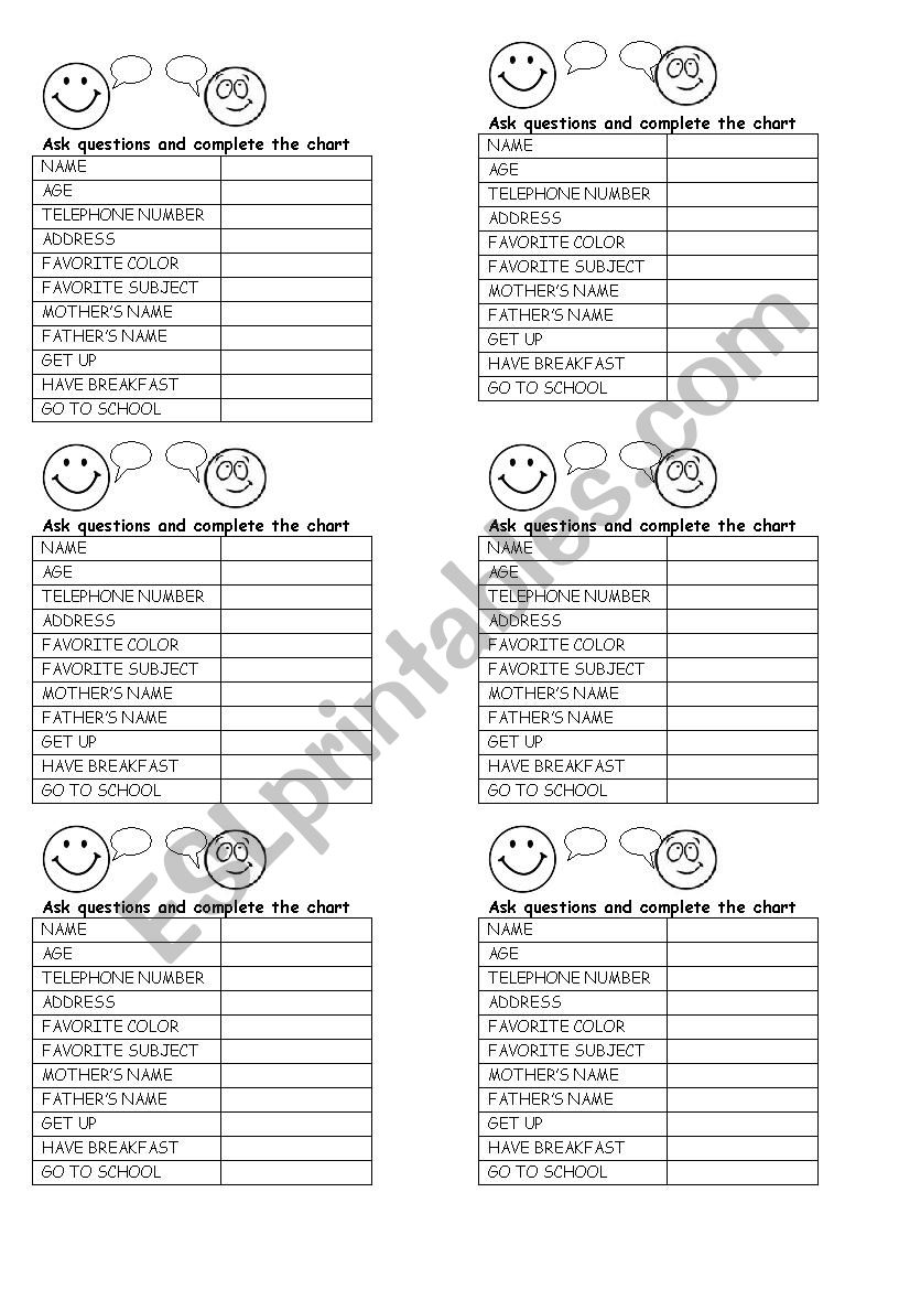 PERSONAL INFORMATION ORAL PRACTICE