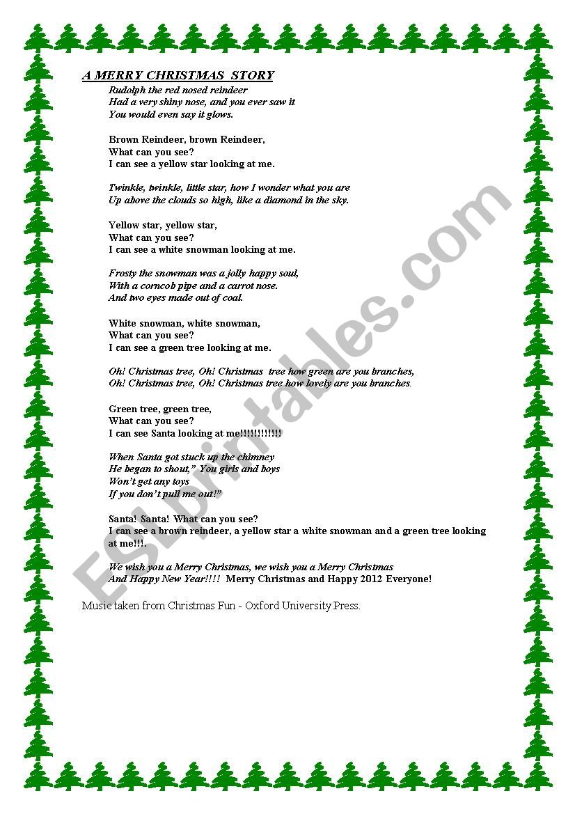 A MERRY CHRISTMAS PLAY worksheet