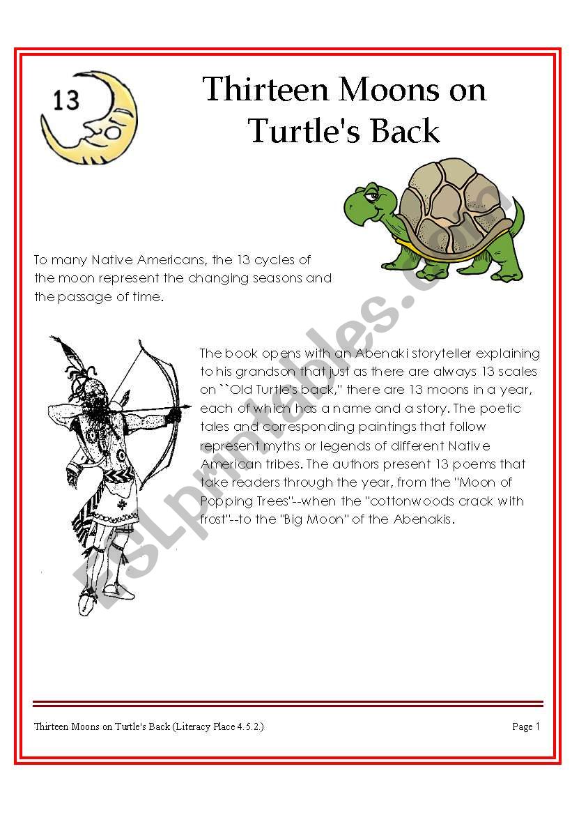 13 moon on turtles back (American Indian Story)