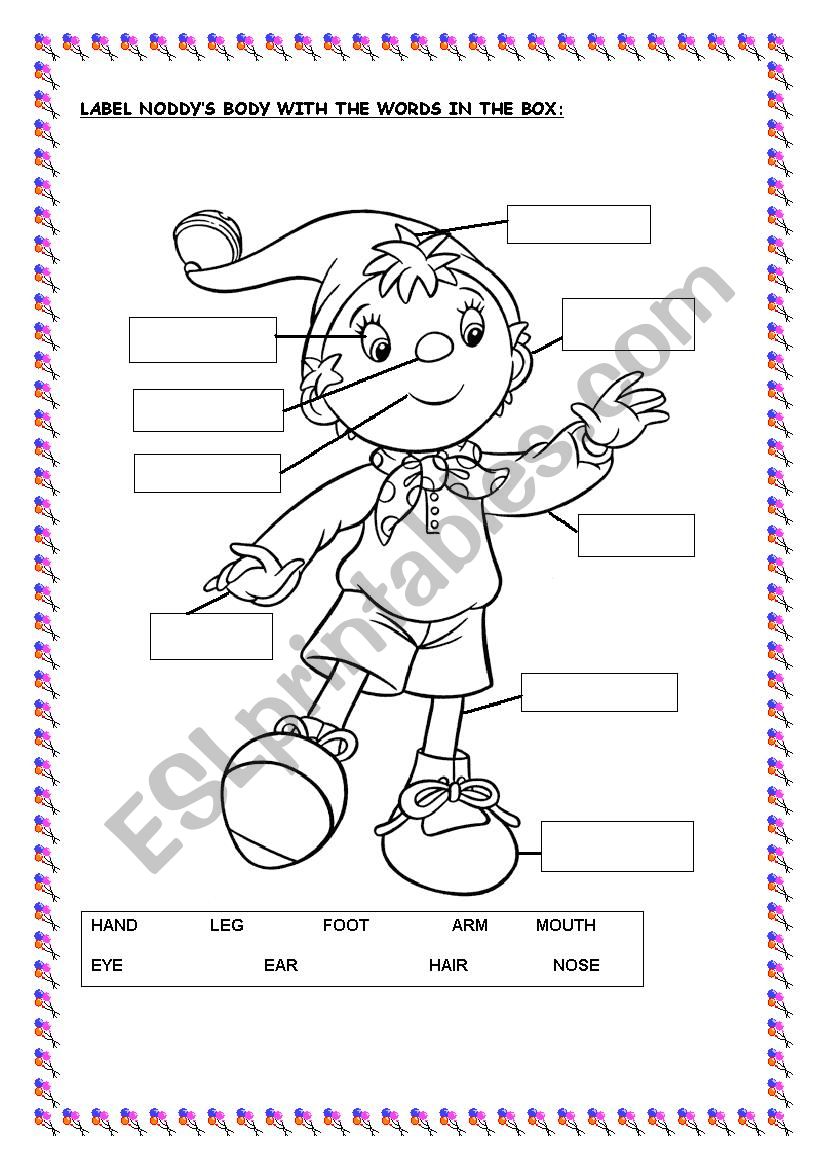Body parts worksheet