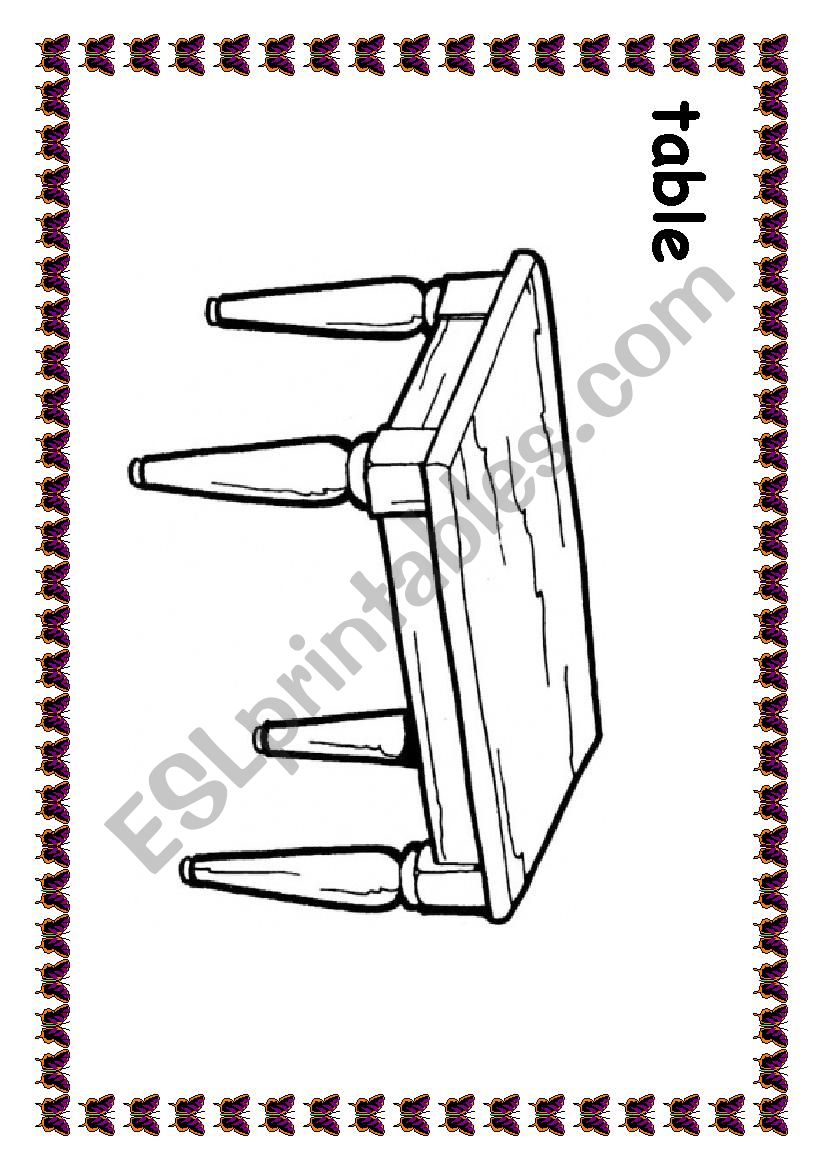 furniture worksheet