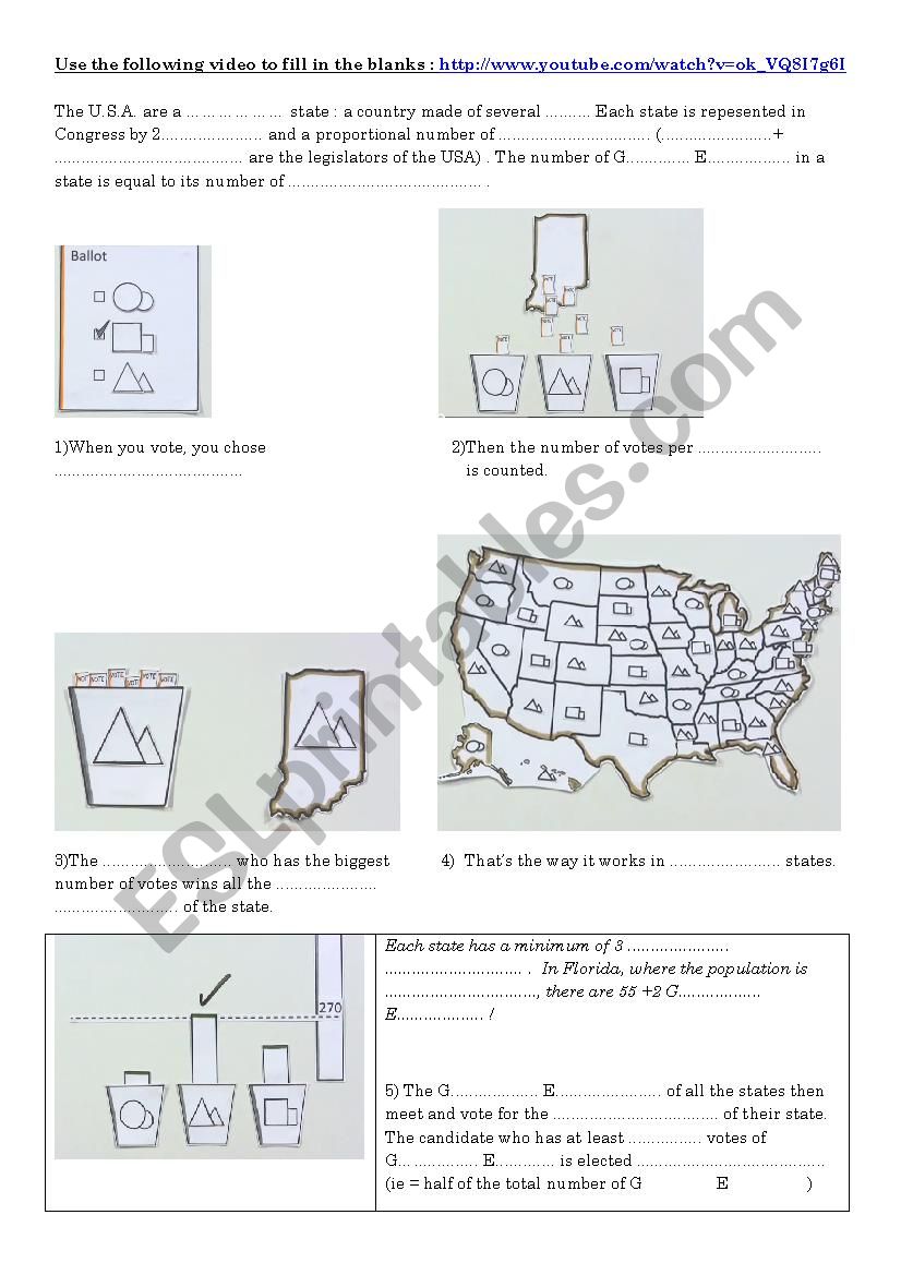 US election in plain English worksheet