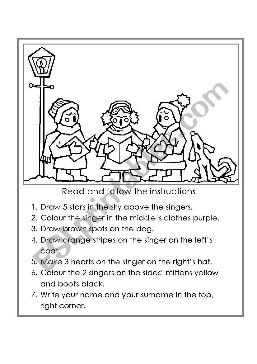 Christmas Carols worksheet