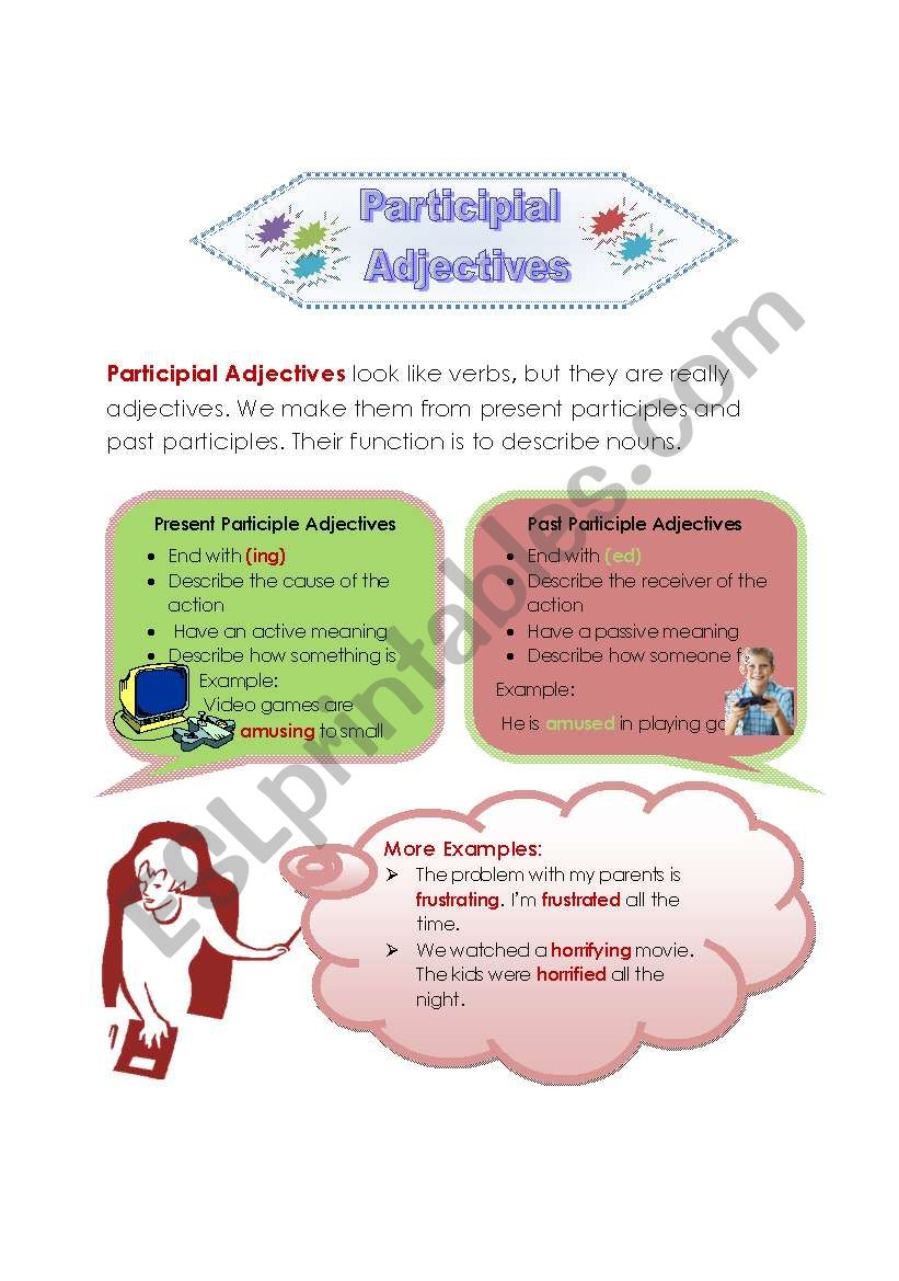 Participial Adjectives worksheet