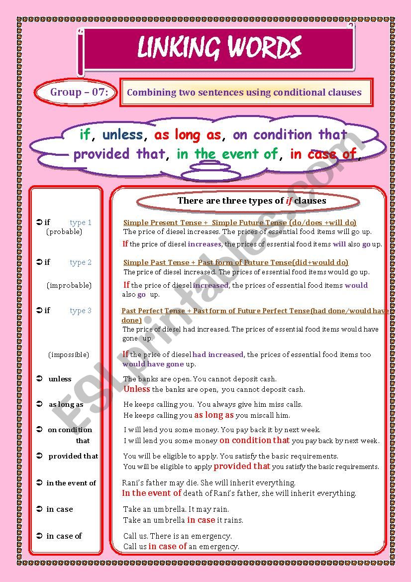 LINKING WORDS (Conjunctions + Adverbs) Page - 08
