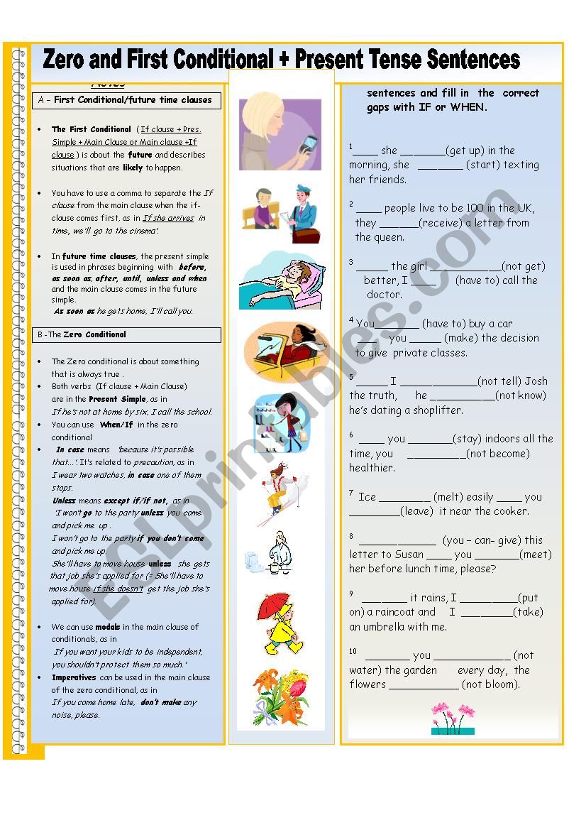 Zero/First Conditional + Present Simple