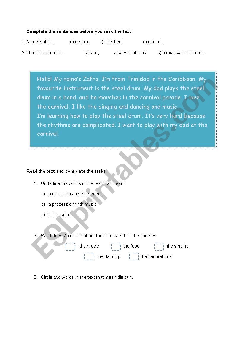 Present Simple text worksheet