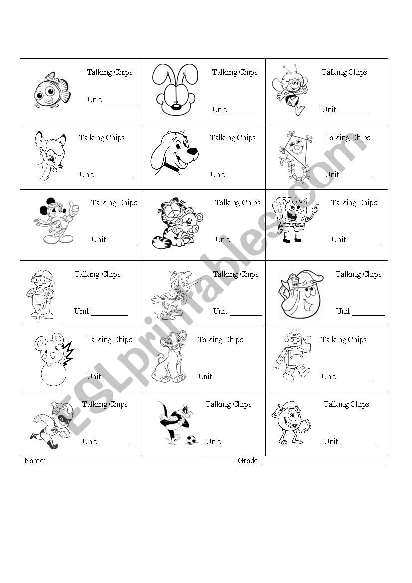 Talking Chips worksheet