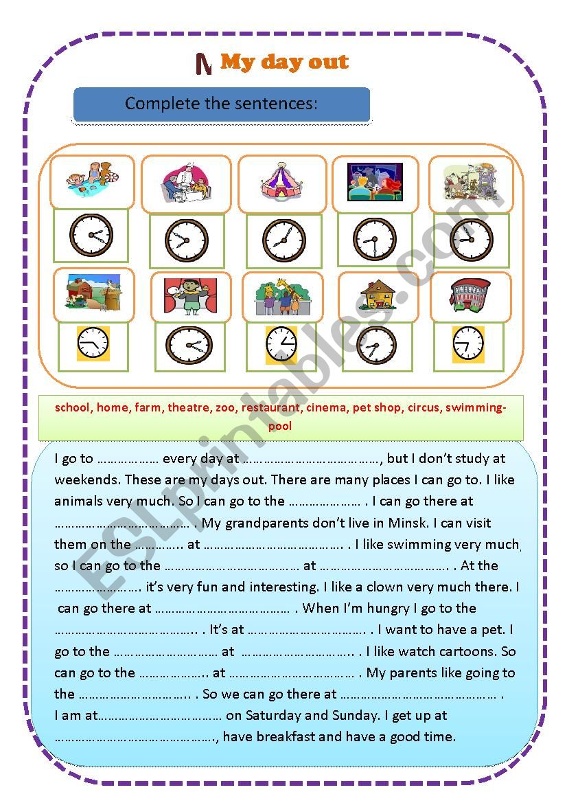 My Day out (PLaces I visit_Time)+piÃ±tures