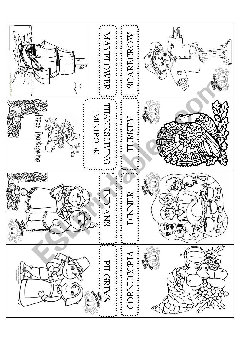 *** THANKSGIVING MINIBOOK *** worksheet