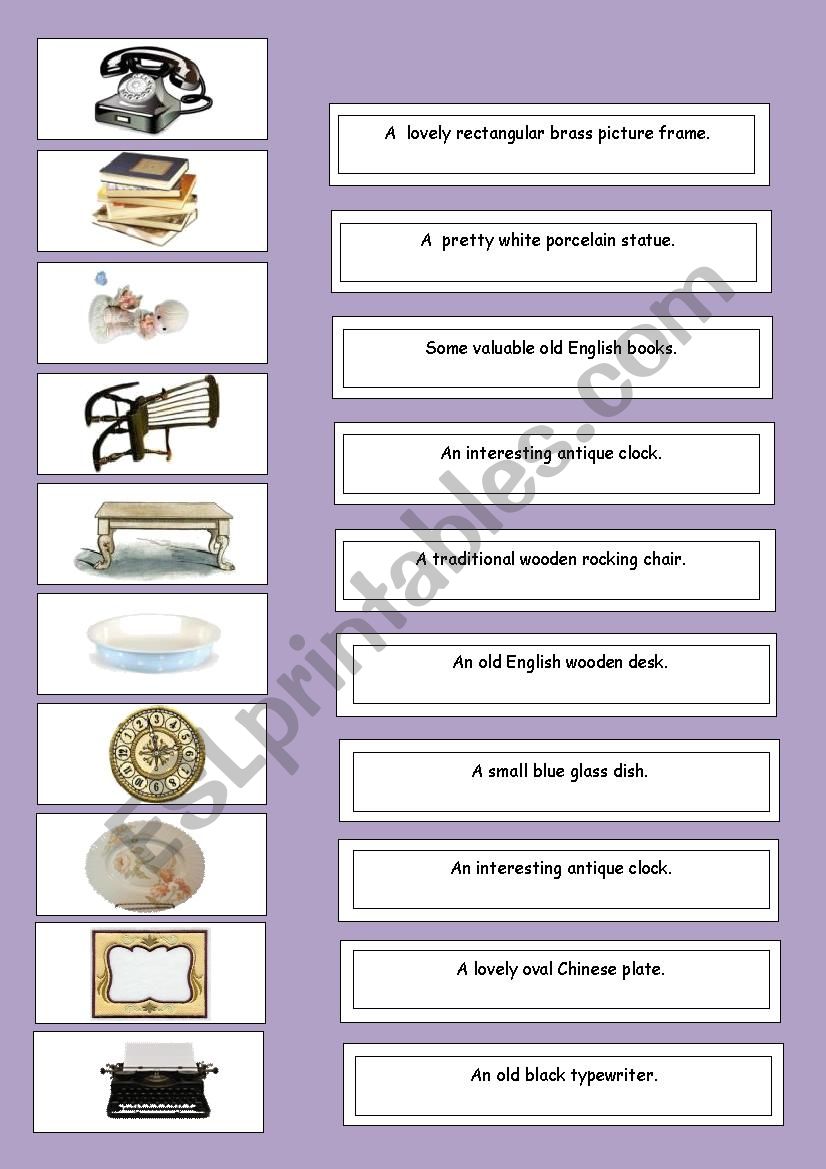 THE ORDER OF THE ADJECTIVES ACTIVITY CARDS