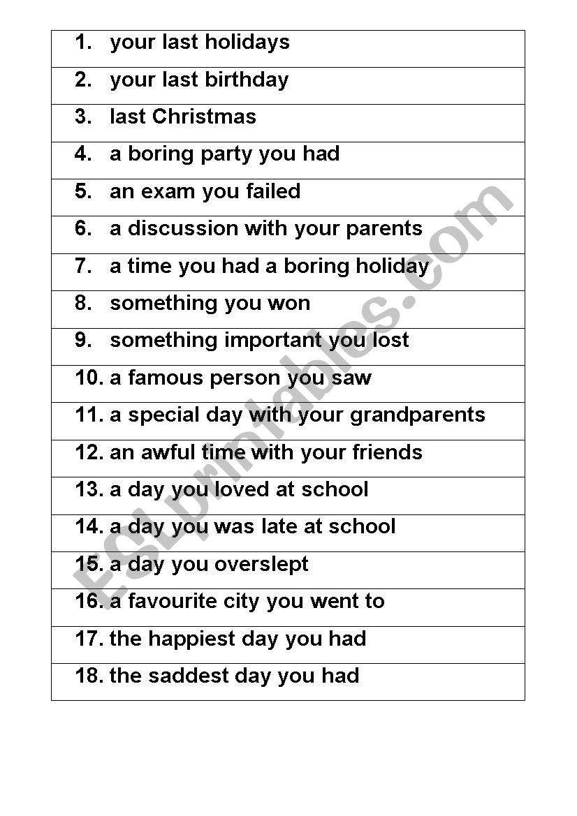 Past_Tenses worksheet