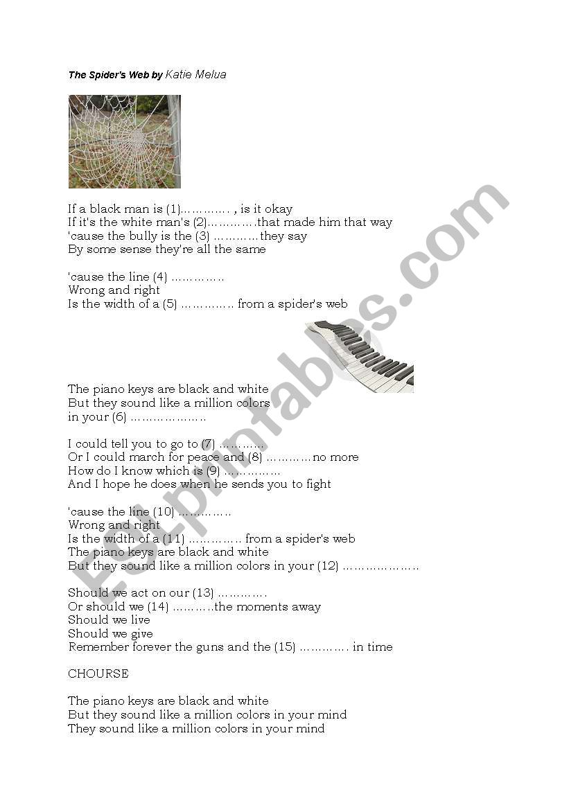 The spider´s web worksheet