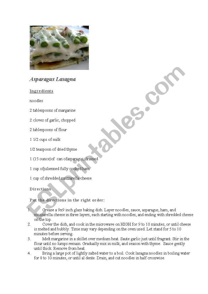 Asparagus Lasagna                                    