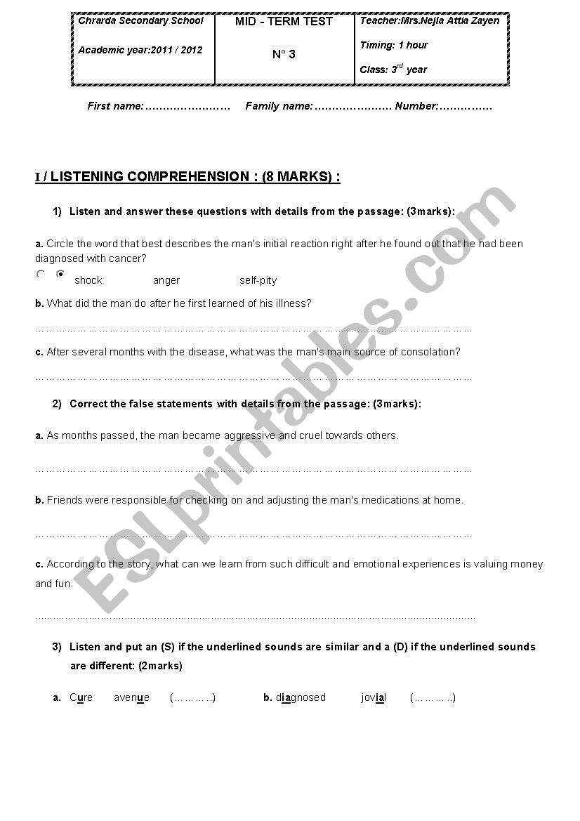 mid-term test 3 worksheet