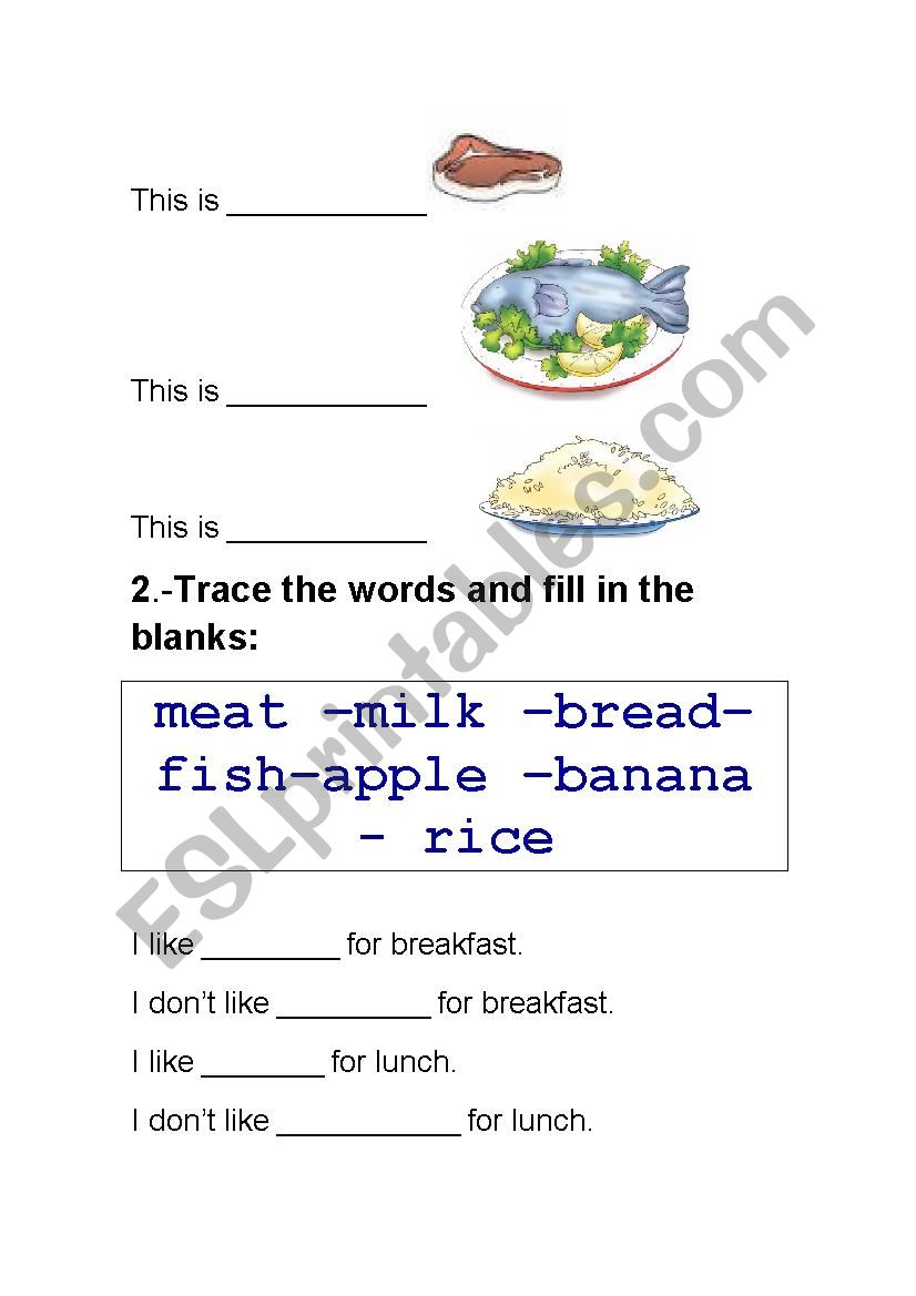 FOOD worksheet