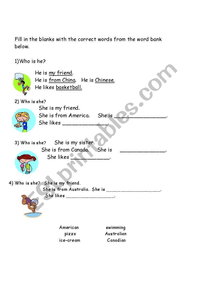 Who is he? worksheet