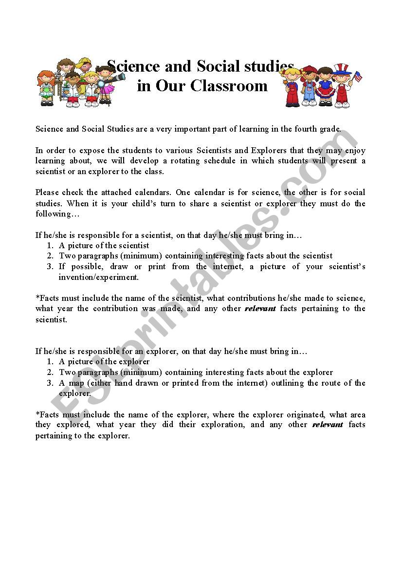 Science and Social Studies in Our Classroom