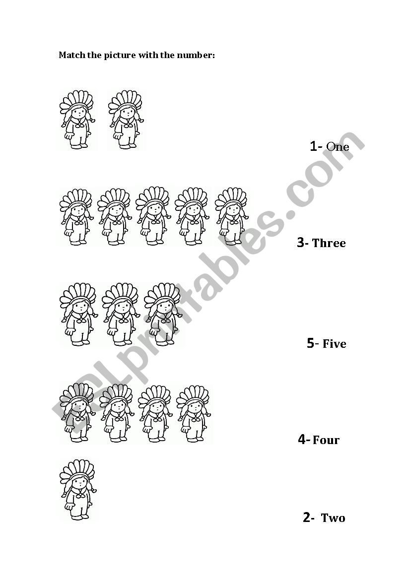 LITTLE INDIANS worksheet