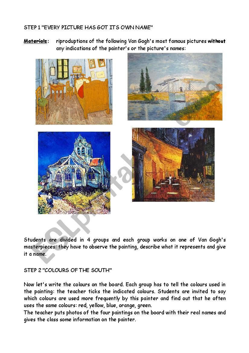 VAN GOGH worksheet