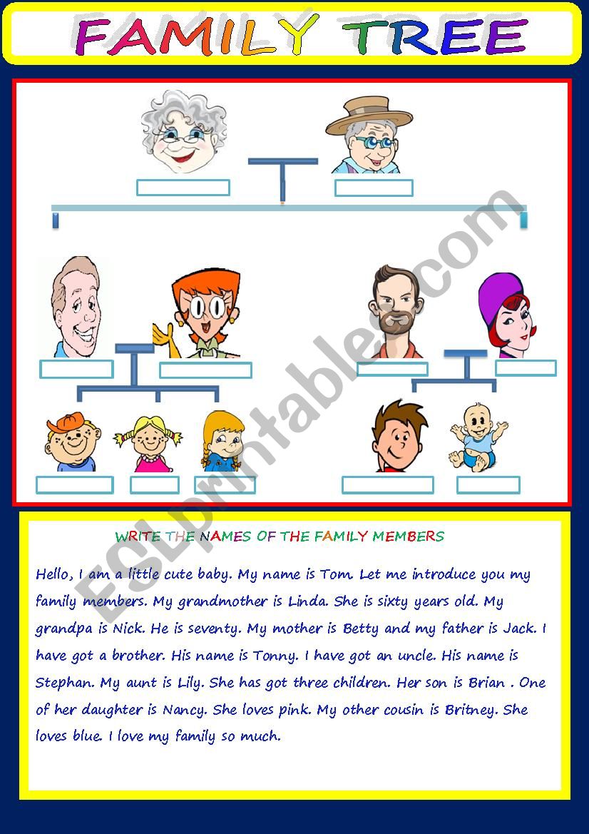 FAMILY TREE worksheet