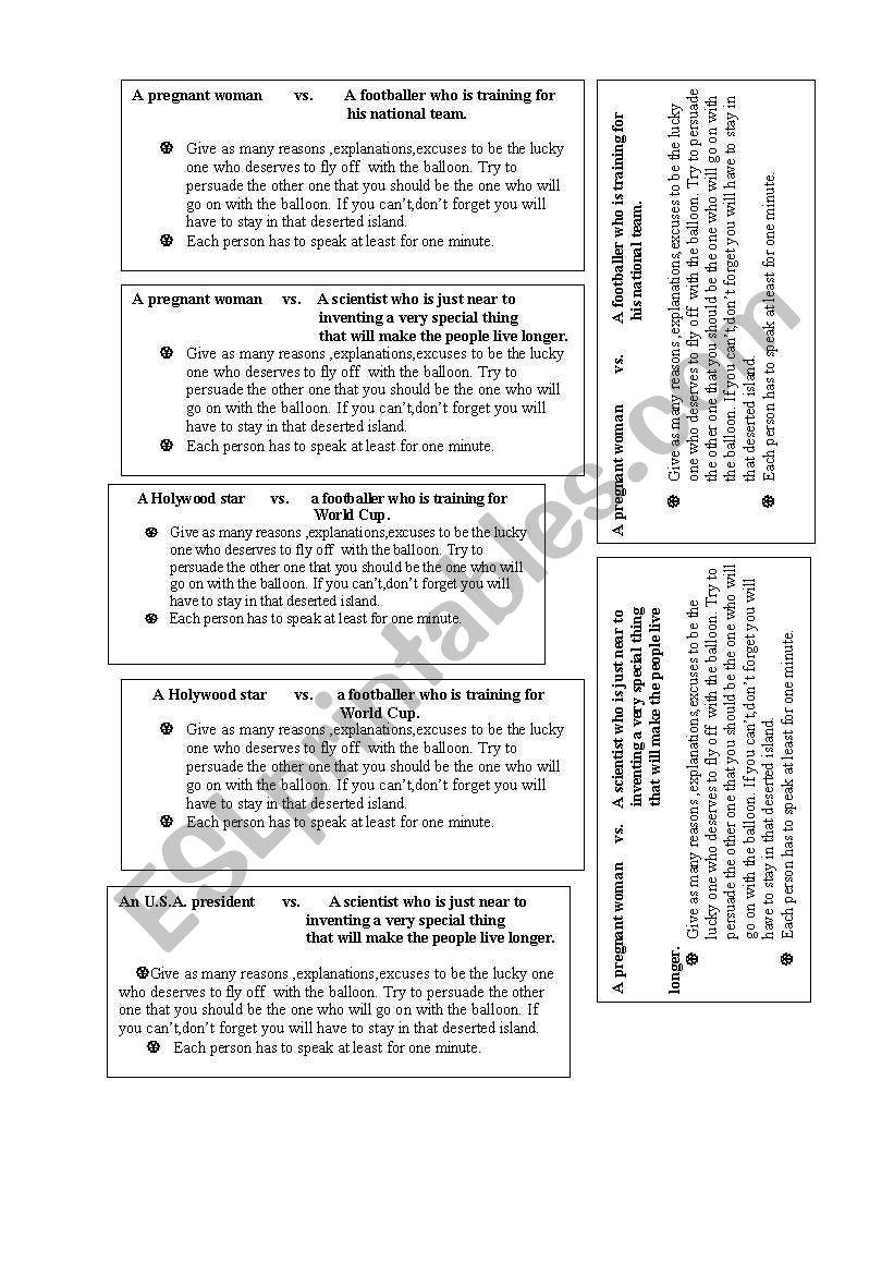 while activity for speaking worksheet