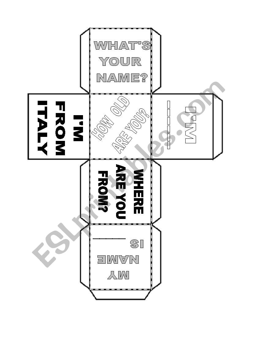 revisions dice worksheet