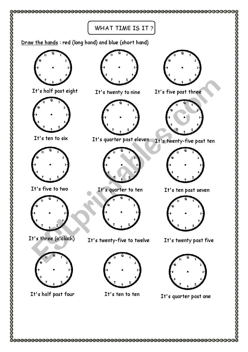 Whats the time? worksheet