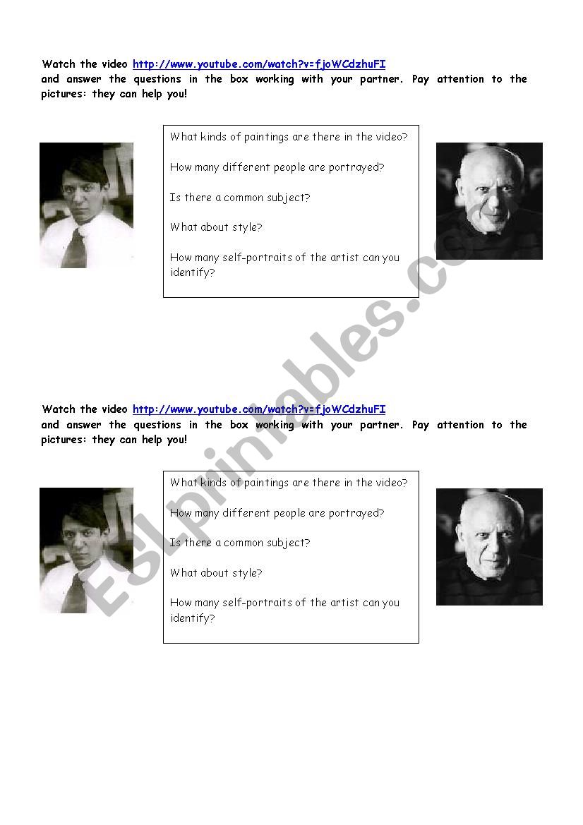 Picasso brainstorming activity (lesson 1)