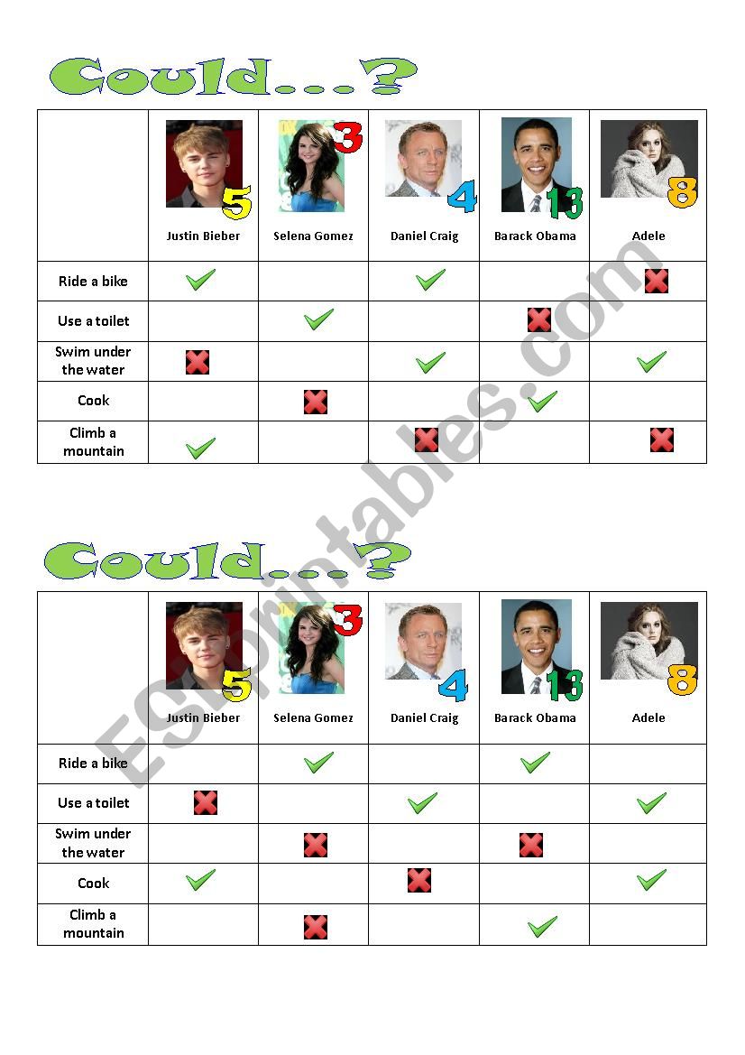 Could - information gap activity