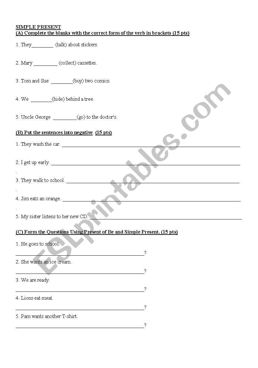 SIMPLE PRESENT AND SIMPLE PAST