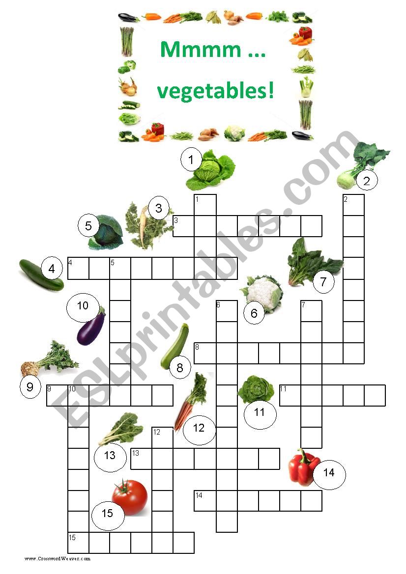 Mmmm...vegetables! worksheet