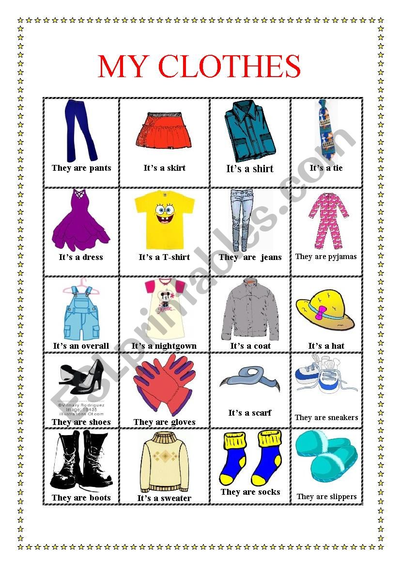 Clothes worksheet