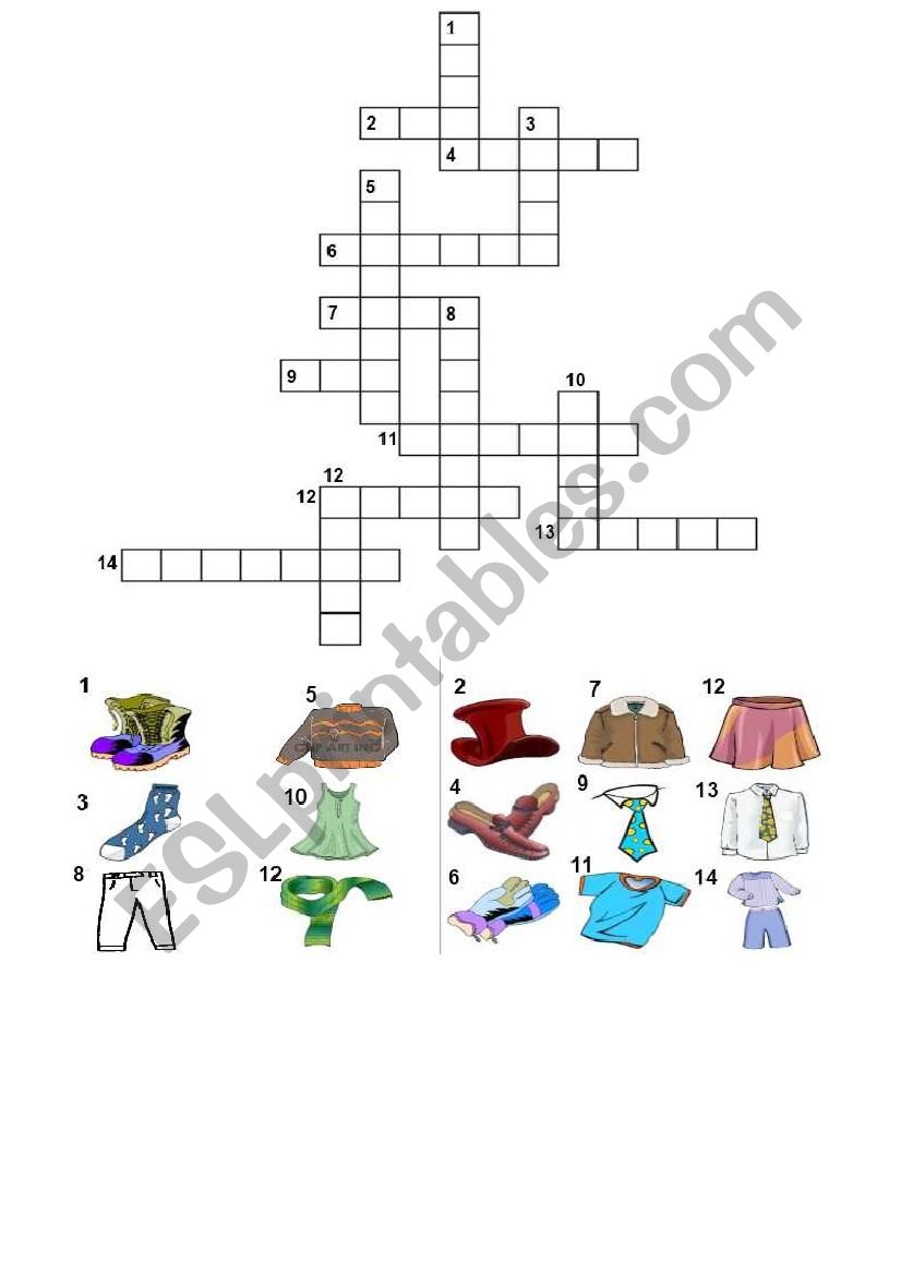 clothes puzzle worksheet
