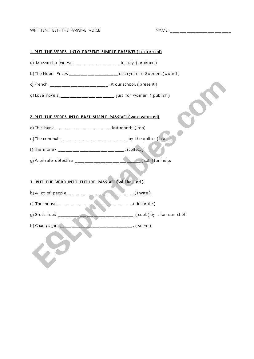 passive  voice - students with adapted syllabus