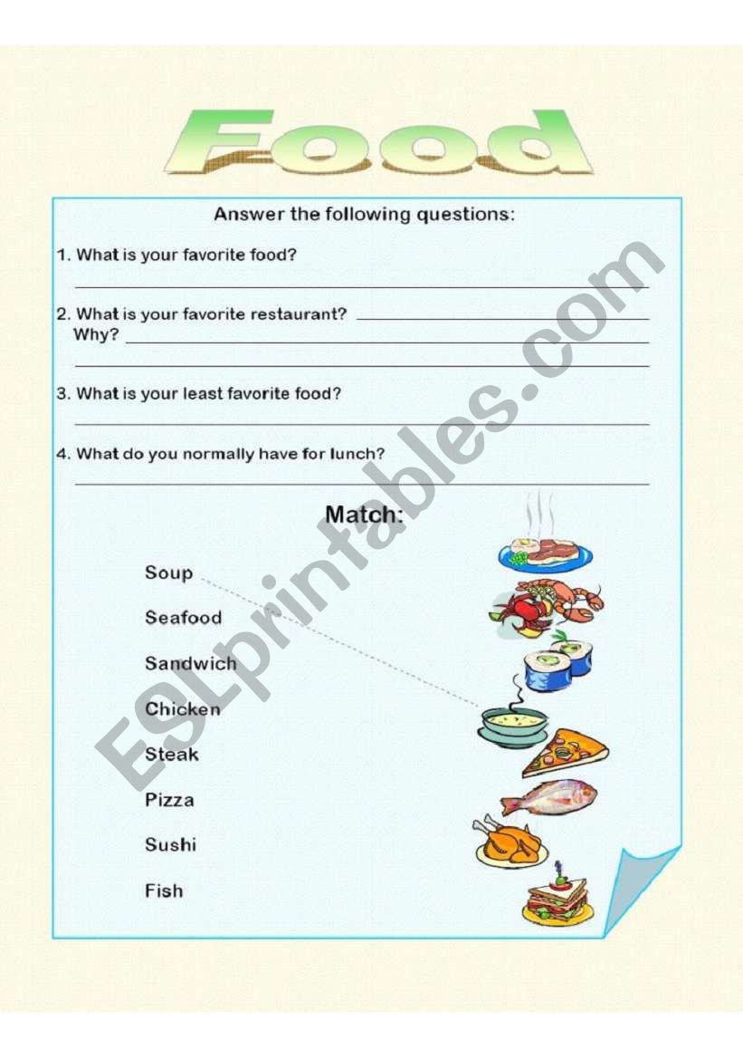 Food Exercises worksheet